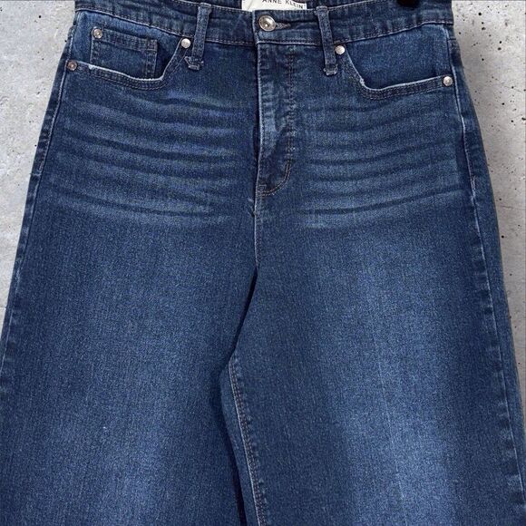 Anne Klein Wide Leg Jeans Womens Size 8 28x30 Blue Denim High Waist - Picture 3 of 10